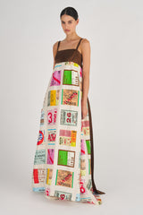 Ticket Print Gown - Size 8