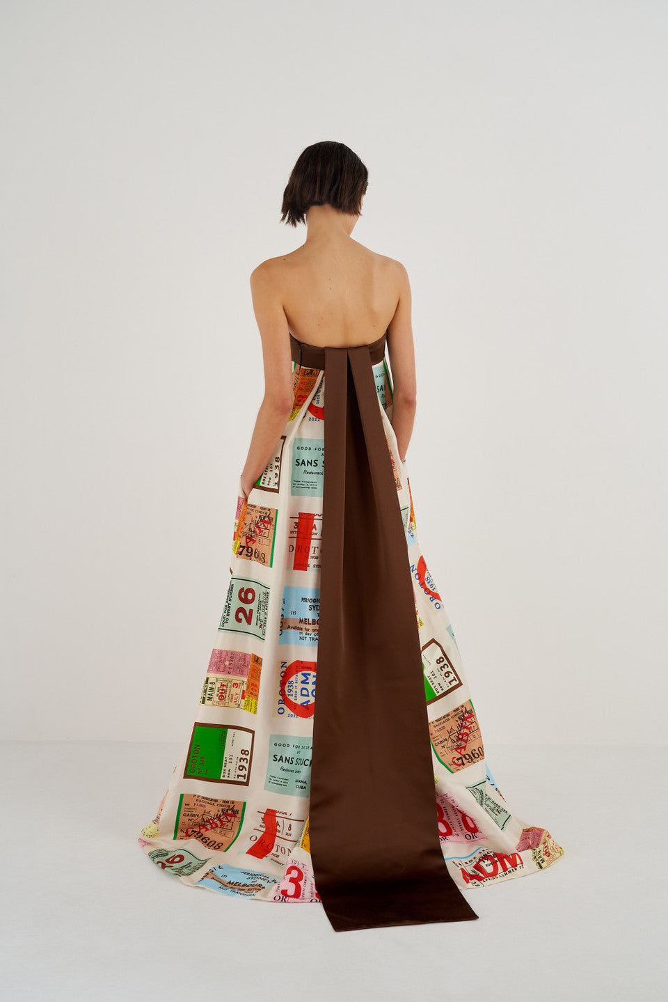 Ticket Print Gown - Size 8
