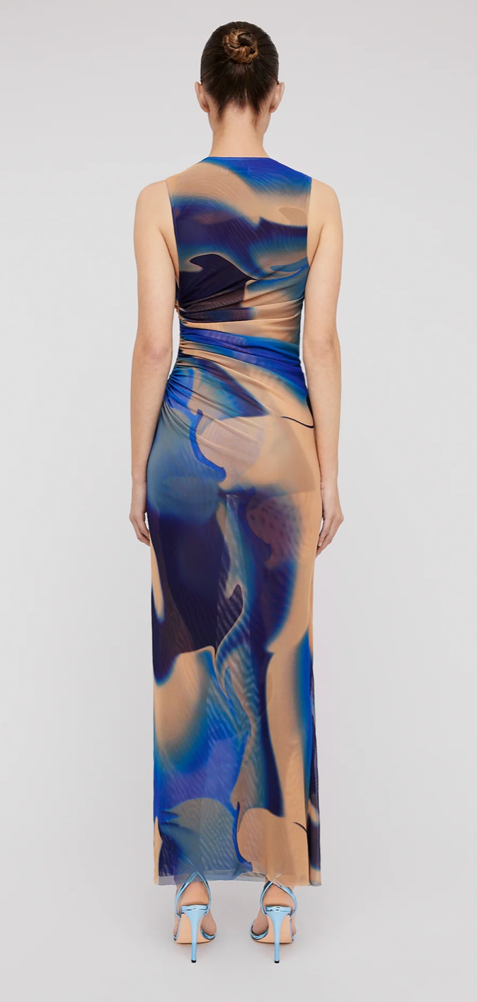 Watercolour Mesh Dress - Size 8