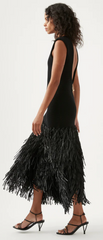 Rushes Raffia Knit Midi Dress - Medium