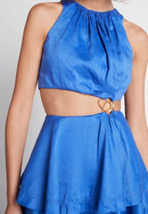 Wave Cut Out Ring Midi Dress - Size 8