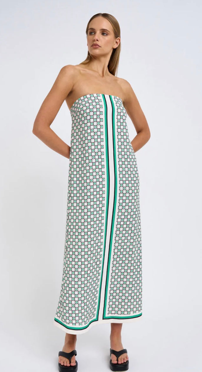 Ischia Stripe Strapless Dress - Size 8