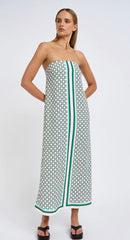 Ischia Stripe Strapless Dress - Size 8