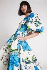 Pedestal Corseted Midi Dress - Size 10