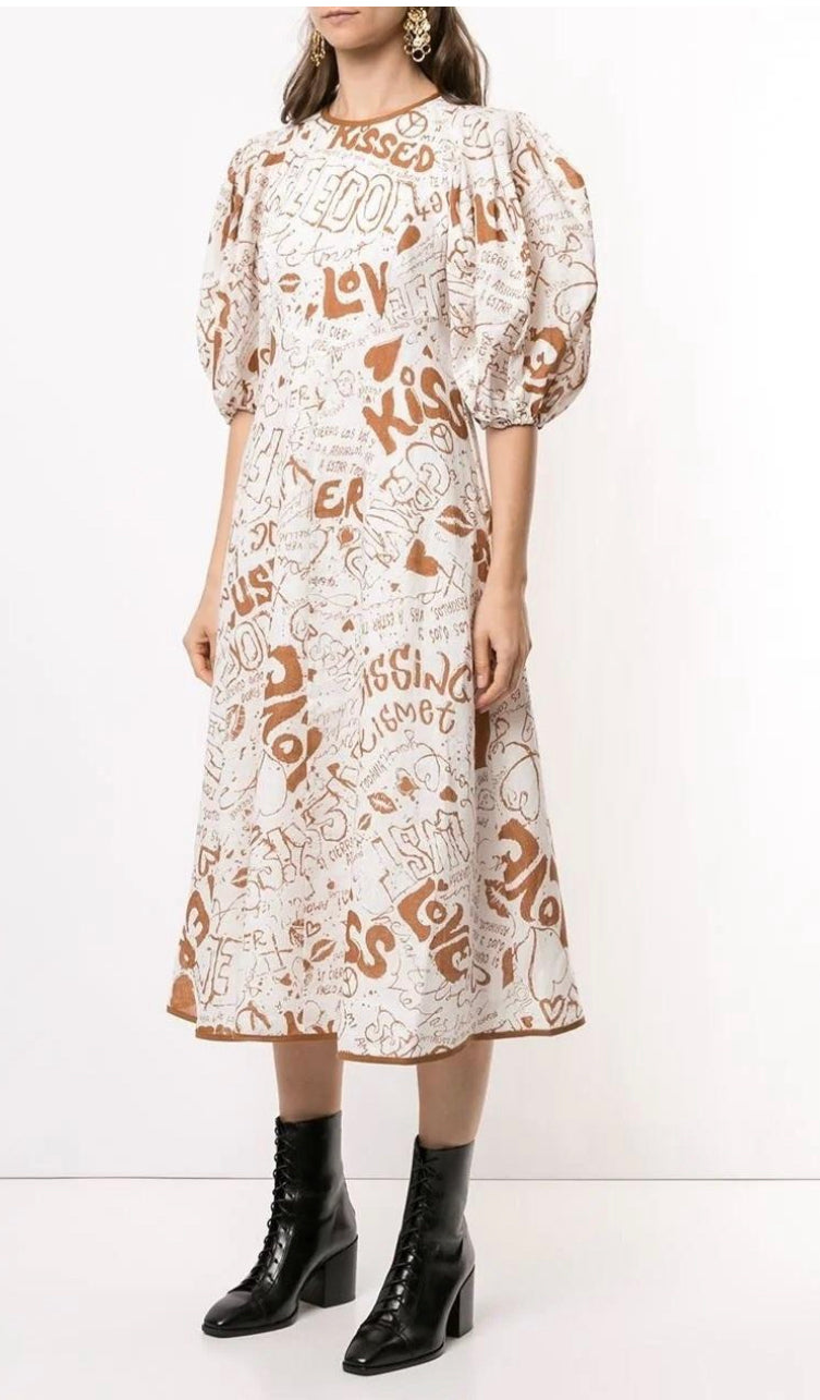 Linen Day Graffiti Midi - Size 10