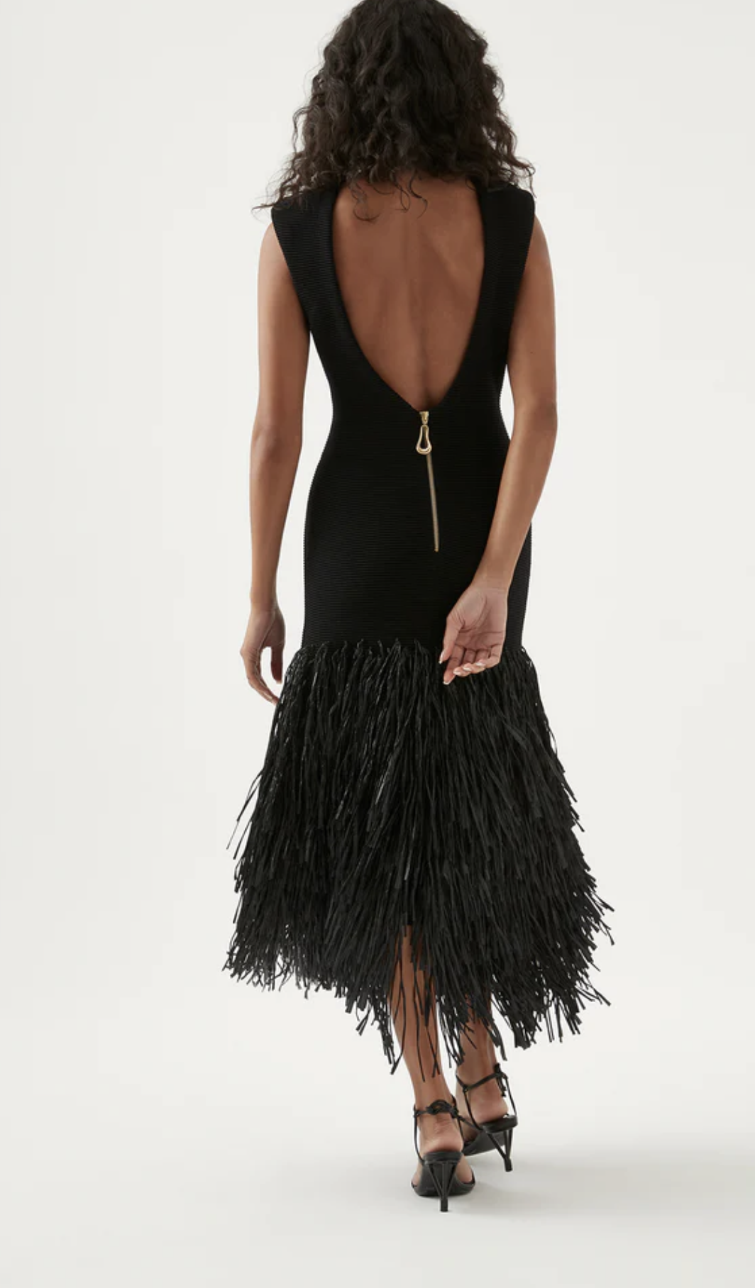 Rushes Raffia Knit Midi Dress - Medium