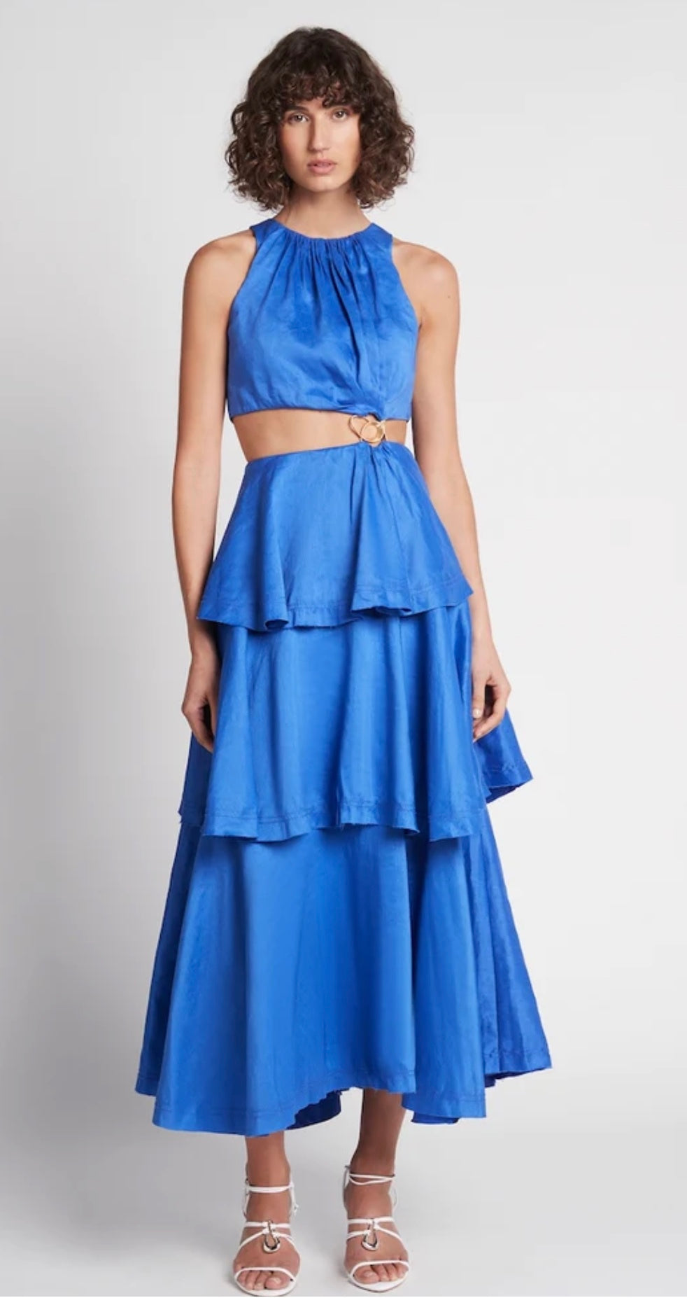 Wave Cut Out Ring Midi Dress - Size 8
