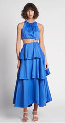 Wave Cut Out Ring Midi Dress - Size 8