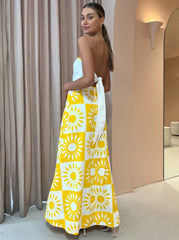 Wavy Strapless Maxi Dress In Large Sol - Size 10