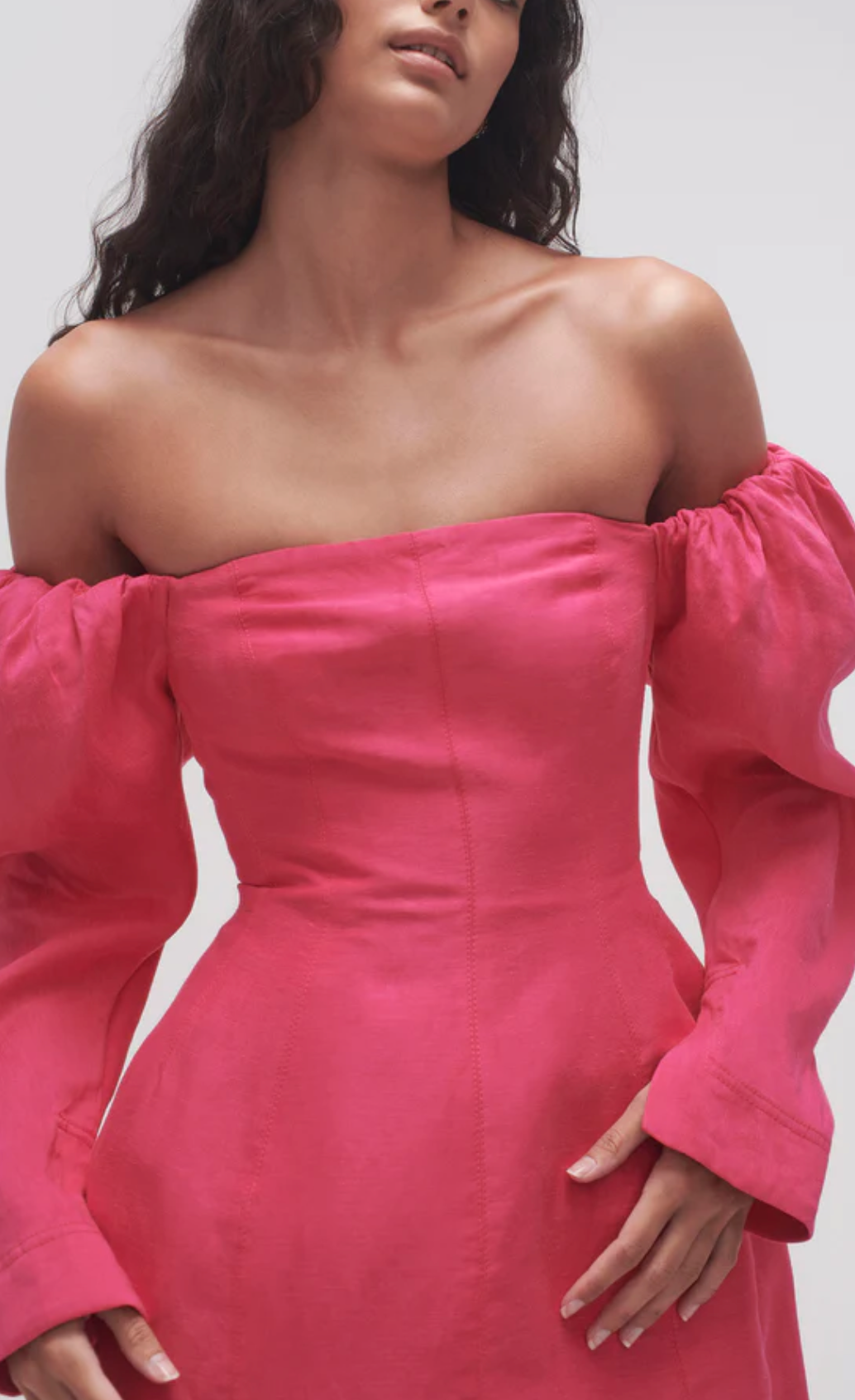 Baret Strapless Mini Dress, Hot Pink