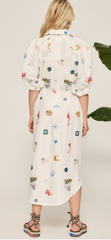 Soleil Embroidered Shirt Dress - Size 8