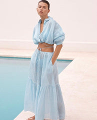 Striped Cotton Voile Set - Size 8