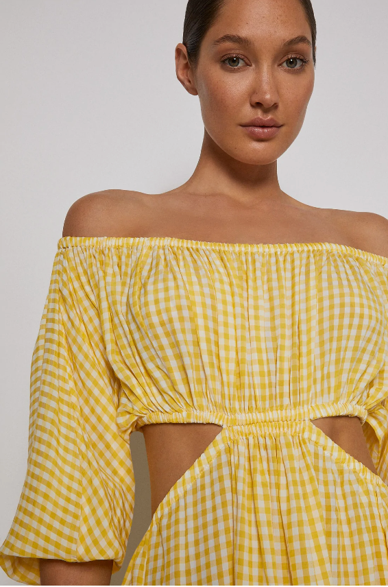 Gingham Cut Out Dress - Size 8
