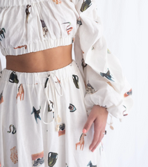 Hera Midi Skirt & Drawstring Top Set - Size 8
