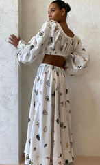 Hera Midi Skirt & Drawstring Top Set - Size 8