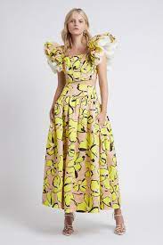 Pelicano Citrus Bloom Midi Skirt & Crop Set - Size 10