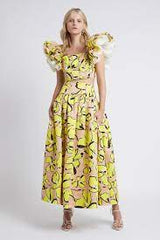 Pelicano Citrus Bloom Midi Skirt & Crop Set - Size 10