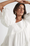 Casabianca Braided Asymmetric Puff Sleeve Dress - Size 8