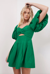 Dusk Knot Puff Sleeve Dress - Size 10