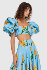 Marguerite Bleu Print Top & Skirt - Size 12